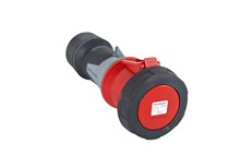 Socket, triple phase w/ earth, 400V, incl. 40 kW, 63 amp, CEE, outdoors, floor