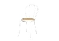White bentwood chair, steel tube